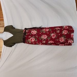 Free people unitard L, Sense skirt M, and weaved belt